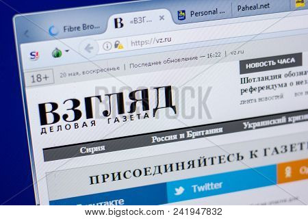 Ryazan, Russia - May 20, 2018: Homepage Of Vz Website On The Display Of Pc, Url - Vz.ru
