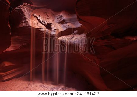 Upper Antelope Canyon In The Navajo Reservation, Page, Arizona, Usa. The Most Popular Location For P