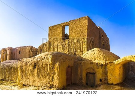 View On Ruins Of Ghoortan Citadell By Varzaneh In Iran