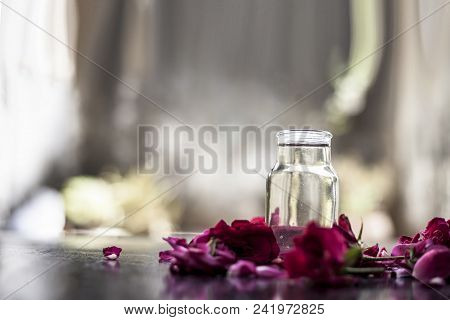 Medicinal And Floral Essence Of Rose Or Gulab Popularly Known As Gulab Jal Or Gulab Ka Pani In Asia