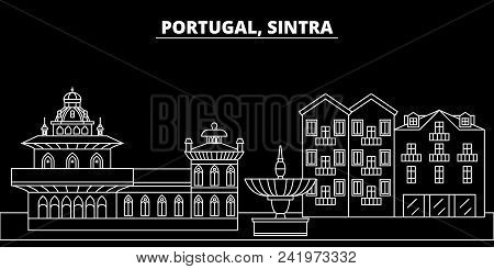Sintra Silhouette Skyline. Portugal - Sintra Vector City, Portuguese Linear Architecture, Buildings.
