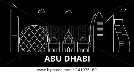 Abu Dhabi City Silhouette Skyline. United Arab Emirates - Abu Dhabi City Vector City, Arab Linear Ar