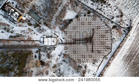 Aerial View On Big (diameter Of 100 Meters) And Small (diameter Of 25 Meters) Plates Of The Radars I