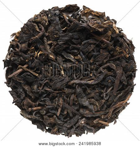 Yuan Ye Da Ye Liu Pao Fermented Dark Tea In Round Shaape Isolated