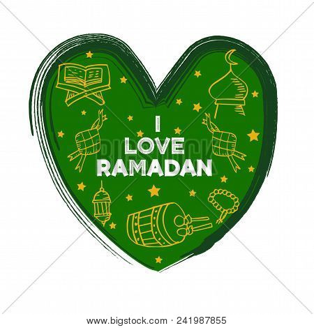 I Love Ramadan Greeting Card. Islamic Celebration.