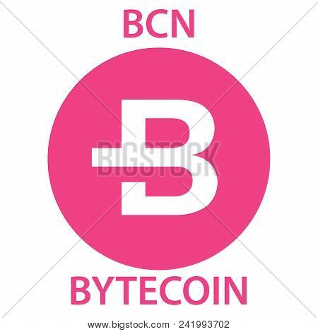 Bytecoin Coin Cryptocurrency Blockchain Icon. Virtual Electronic, Internet Money Or Cryptocoin Symbo
