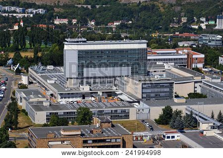 Prague, Czech Republic - July 22 2015: Czech Public Television Broadcaster Ceska Televize Headquarte