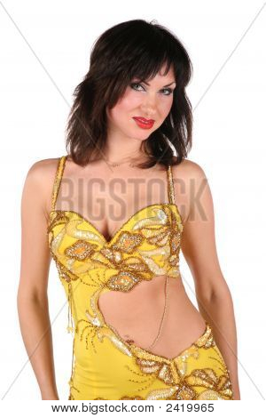 Portret kobiety w żółty Bellydance