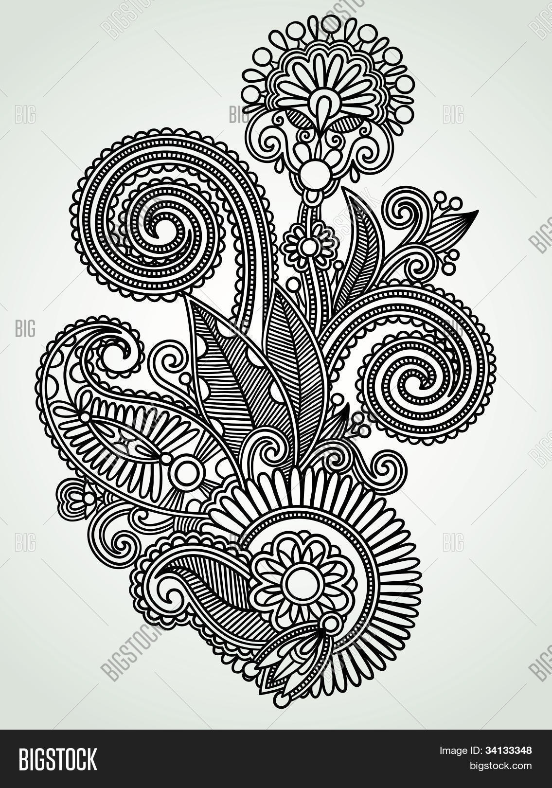 Henna Tattoo Brown Mehndi Flower Doodle Ornamental Decorative Indian Design  Pattern Paisley Arabesque Mhendi Embellishment Vector Stock Illustration -  Download Image Now - iStock