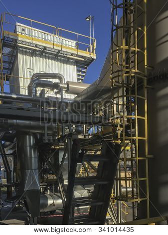 Fragment Of Flue Gas Cleaning Installation, Semi-dry Desulphurization And Dedusting, In The Daytime 
