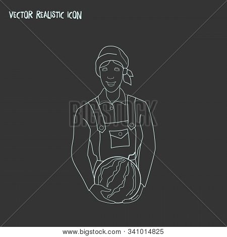 Farmer Woman Icon Line Element. Vector Illustration Of Farmer Woman Icon Line Isolated On Clean Back