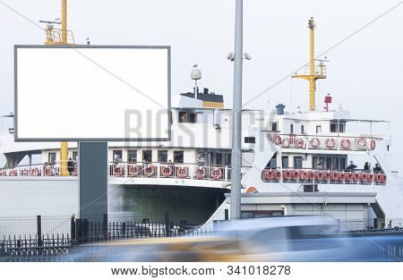 Close-up Advertising Sign. In White Background. Photographed On A Autumn Day.