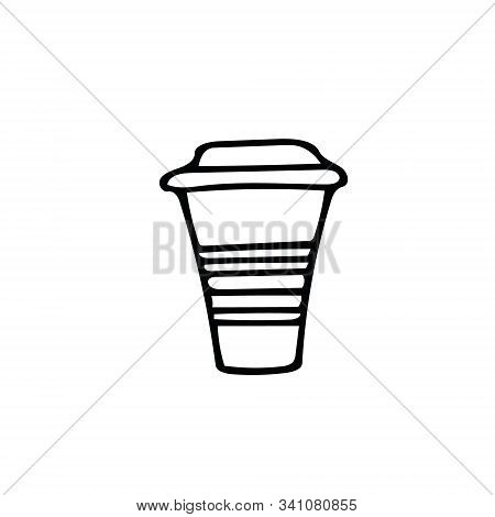 Cup Of Coffee To Go Hand Drawn With Scandinavian Style. Hot Drink.