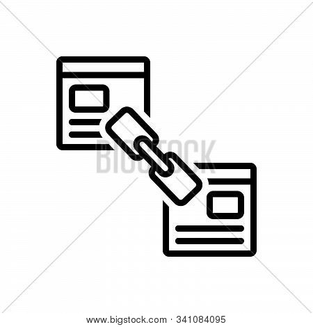 Black Line Icon For Optimization Back-link-optimization Back Blogging Connect Link Linkage