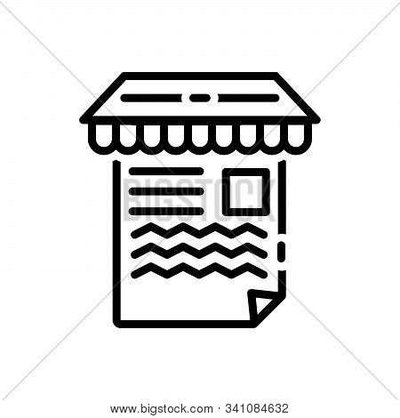 Black Line Icon For Article-marketing Article Marketing Paragraph Publicity Sale Section