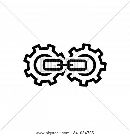 Black Line Icon For Back-link-optimization Back Blogging Connect Link Linkage Optimization