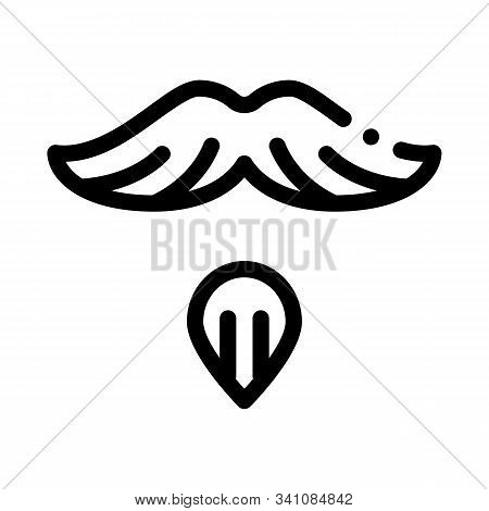 Goatee Beard Mustache Icon Vector. Outline Goatee Beard Mustache Sign. Isolated Contour Symbol Illus