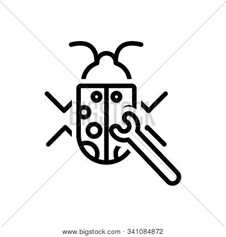 Black Line Icon For Bug-fixing Bug Fixing Protection Security Software Technology