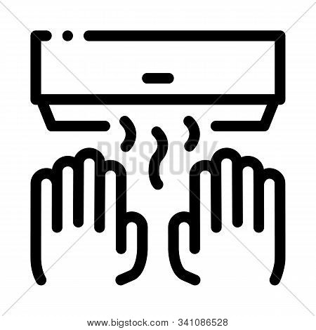 Hand Drying Air Wipe Icon Vector. Outline Hand Drying Air Wipe Sign. Isolated Contour Symbol Illustr