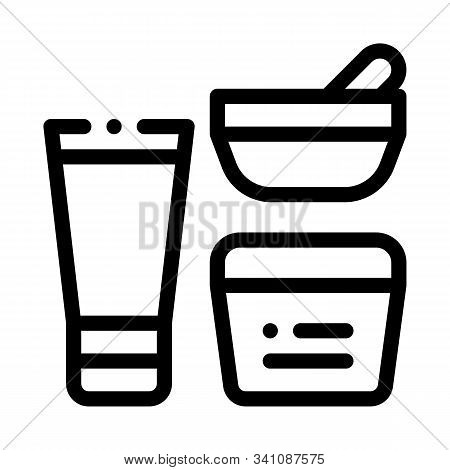 Cosmetic Container Tube Icon Vector. Outline Cosmetic Container Tube Sign. Isolated Contour Symbol I