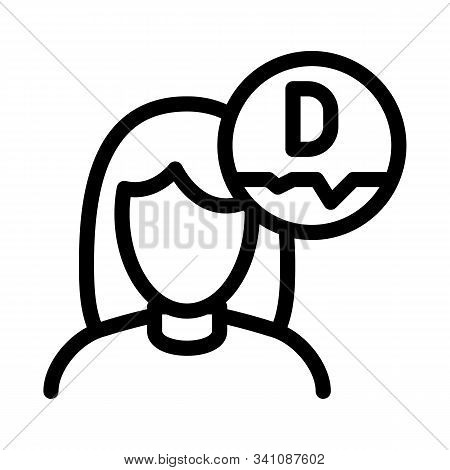 Girl Liposoluble Vitamin Icon Vector. Outline Girl Liposoluble Vitamin Sign. Isolated Contour Symbol