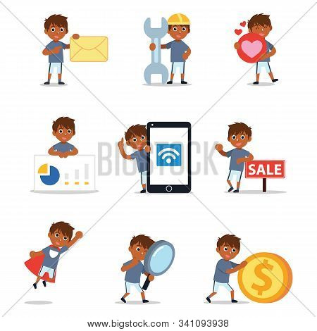 Set Of Character Man Football Player Athletes.