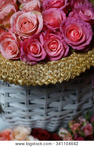 Roses.  Pink rose.  Holiday flower. Wedding. High quality silk artificial flowers