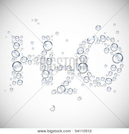 水水滴形的 H2O-矢量
