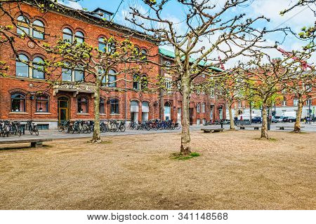 Old Brick House In Odense, Funen Island, Denmark.
