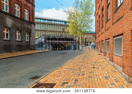 Old Brick House In Odense, Funen Island, Denmark.