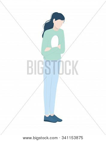 Mental Health Concept. Woman With Mental Disorder.