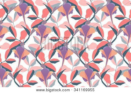 Art Floral Vector Seamless Pattern. Coral Cleaves.