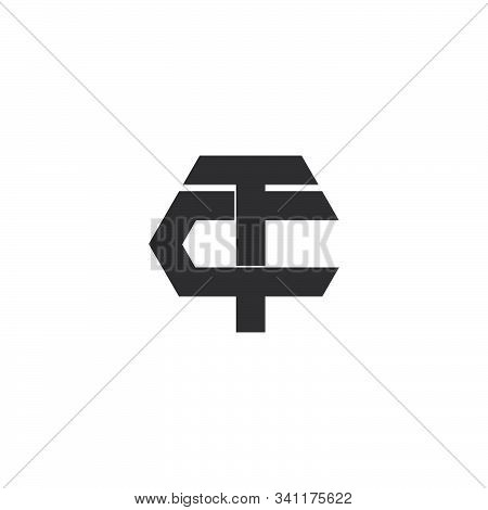 Letter Ct Overlapping Geometric Symbol Logo Vector