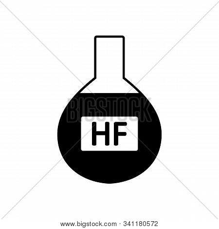 Laboratory Glass With Hydrofluoric Acid On White Background. Vector Illustration.