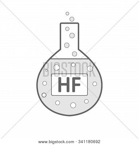 Laboratory Glass With Hydrofluoric Acid On White Background. Vector Illustration.