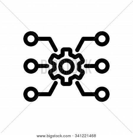 Vector Icon Settings Feature. A Thin Line Sign. Isolated Contour Symbol Illustration