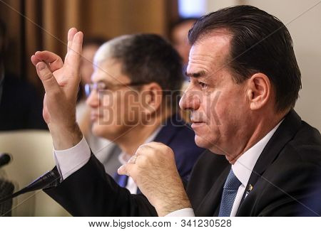 Bucharest, Romania - October 29, 2019: Ludovic Orban, Romanian Prime Minister-designate, Participate
