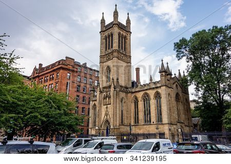Glasgow, Scotland - July 31, 2019: The Ramshorn Theatre Built In A Former Church At Ingram Street In