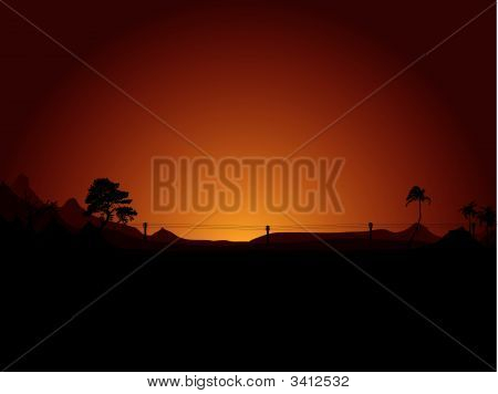 Sunset öknen