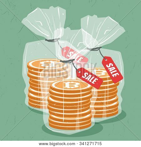 Bitcoin Inside Plastic Bag For Sale, Discount Bitcoin, Due To Major Correction