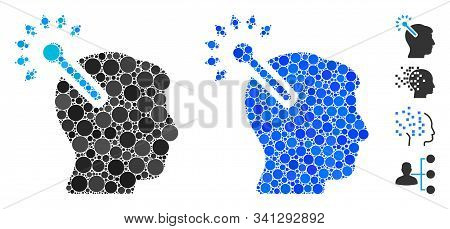 Optical Neural Interface Mosaic Of Spheric Dots In Variable Sizes And Color Hues, Based On Optical N