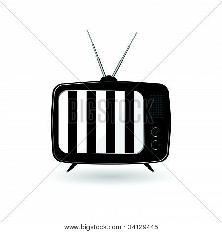 Gamle Tv Ith sort og hvid linje