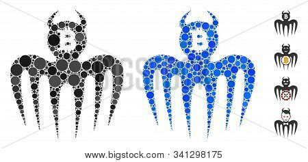 Bitcoin Spectre Devil Composition Of Filled Circles In Variable Sizes And Shades, Based On Bitcoin S