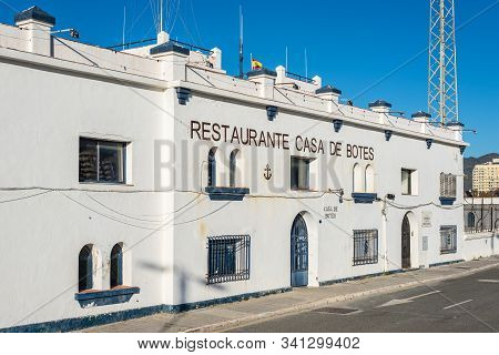 Malaga, Spain - December 4, 2018: View Of Restaurant Casa De Botes In Malaga, Andalusia, Spain.