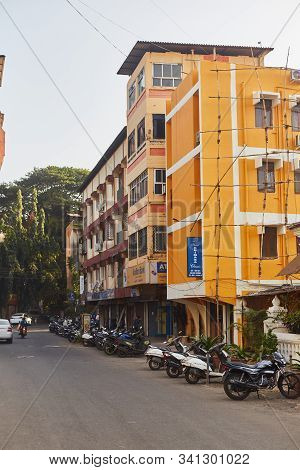 Panaji, Goa, India - December 15, 2019: Streets Of The State Capital Of Goa Panjim. Old Slums Cities
