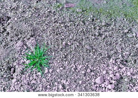 Muddy Gravel Surface Of The Dried Up River At The End Of The Summer,view Directly Above,high Dynamic