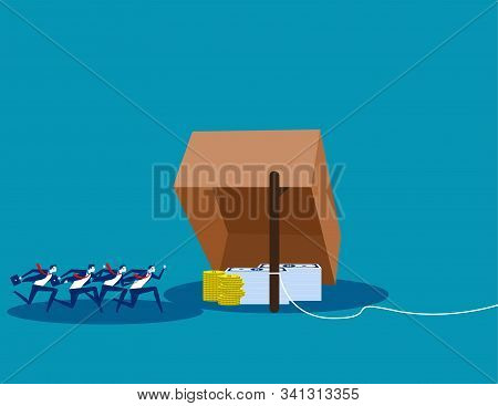Trap For New Business. Concept Business Vector Illustration,  Risk, Problem, Rookie.