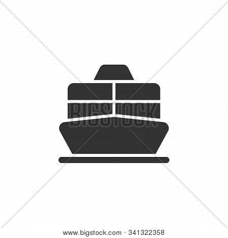 Cruise Liner Or Ferry Front View Vector Glyph Style Icon