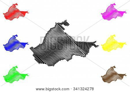 Brcko District (bosnia And Herzegovina, Bih, Bosnia-herzegovina) Map Vector Illustration, Scribble S
