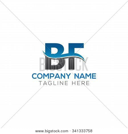 Bf Letter Logo With Water Wave Business Typography Vector Template. Creative Abstract Letter Bf Logo